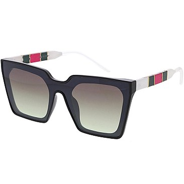 Pack of 12 Trendy Luxury Side Striped Square Sunglasses