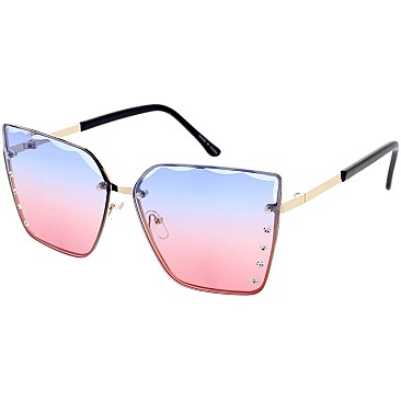 Pack of 12 Stylish Classic Ombré Rectangular Sunglasses