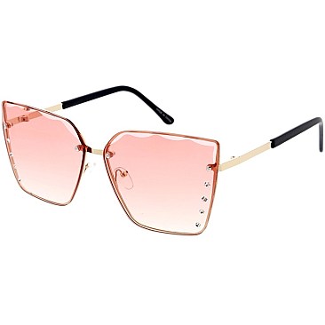 Pack of 12 Stylish Classic Ombré Rectangular Sunglasses