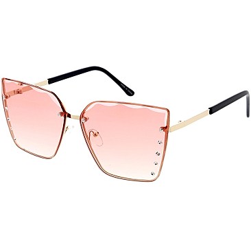 Pack of 12 Stylish Classic Ombré Rectangular Sunglasses