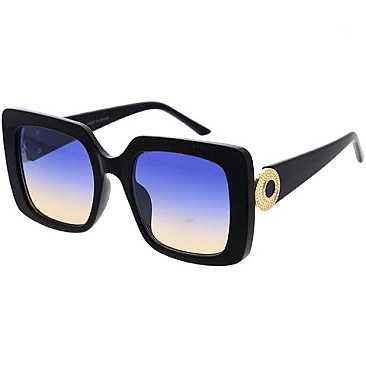 Pack of 12 Square Sunglasses with Gold Detail Temples