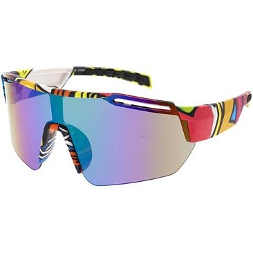 Pack of 12 Wide Lenses Colorful Sport Unisex Sunglasses