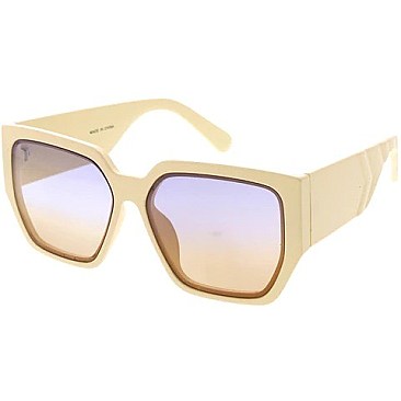 Pack of 12 Wide Temples Chevron Accented Sunglasses