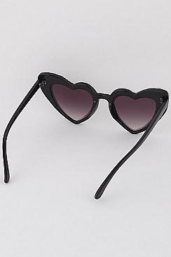 Pack of 12 Assorted Double Rhinestone Hearts Sunglasses