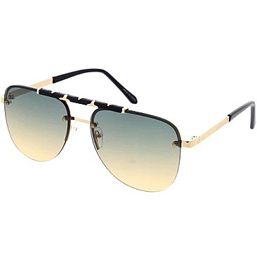 Pack of 12 Aviator Top Flat Bar sunglasses