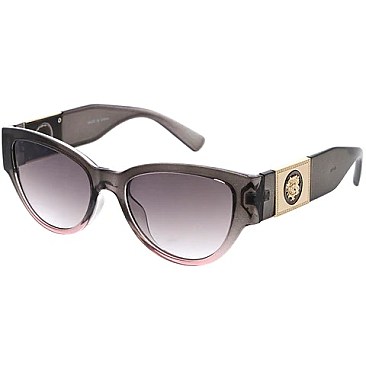 Pack of 12 Emblem Temple Cat Eye Retro Sunglasses