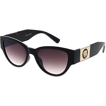 Pack of 12 Emblem Temple Cat Eye Retro Sunglasses