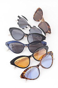 Pack of 12 Assorted Tinted CAT EYE Sunglasses