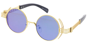 Pack of 12 Mirror Mix Tint Round Stylish Sunglasses