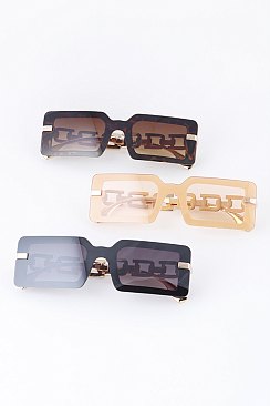 Pack of 12  Modern Link Chain Bar Sunglasses