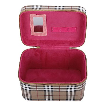 Plaid Check 3-in-1 Cosmetic Case