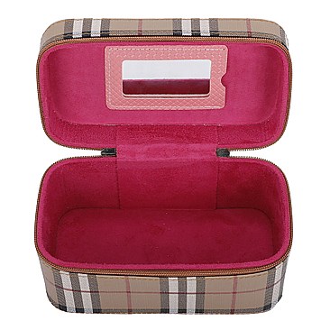 Plaid Check 3-in-1 Cosmetic Case