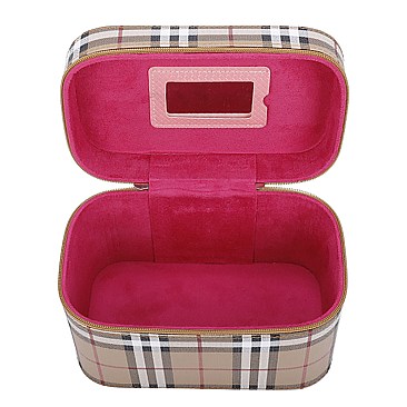 Plaid Check 3-in-1 Cosmetic Case