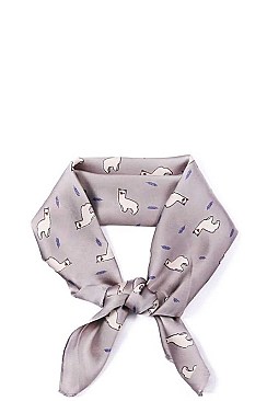 LLAMA PRINT SILK SQUARE SCARF