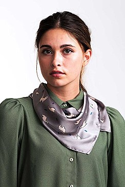 LLAMA PRINT SILK SQUARE SCARF