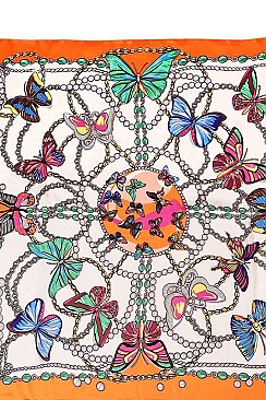 SQUARE BUTTERFLY SILKY BANDANA