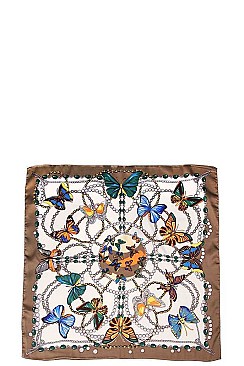 SQUARE BUTTERFLY SILKY BANDANA