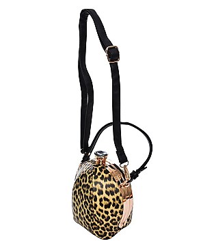 Leopard Patent Sphere Handbag