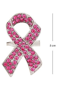 PACK OF 12 Pink Ribbon Brooches