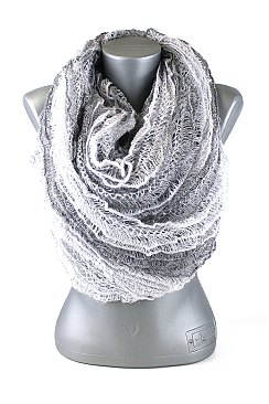 Knitted Convertible Infinity Two-Tone Scarves