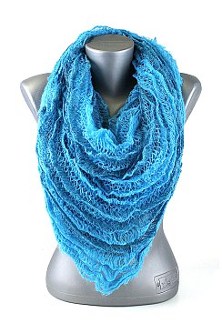 Knitted Convertible Infinity Two-Tone Scarves