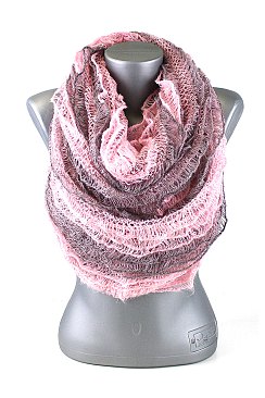Knitted Convertible Infinity Two-Tone Scarves
