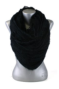Knitted Convertible Infinity Two-Tone Scarves