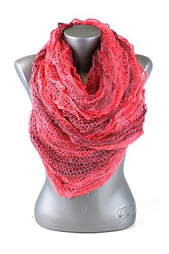 Knitted Convertible Infinity Two-Tone Scarves