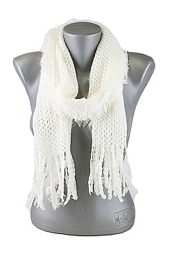 Pack of (12 pieces) Knitted Solid Scarves with Tassels