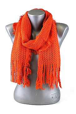 Pack of (12 pieces) Knitted Solid Scarves with Tassels