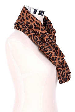 Pack of 12 Trendy Leopard Puffer Scarves