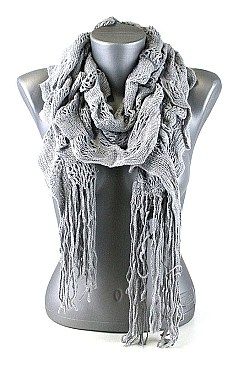 Pack of (12 pieces) Ruffled Scarves with Tassels FM-SC5106