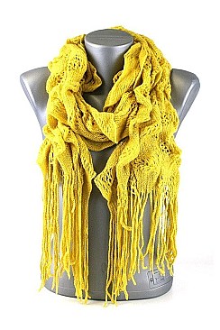 Pack of (12 pieces) Ruffled Scarves with Tassels FM-SC5106