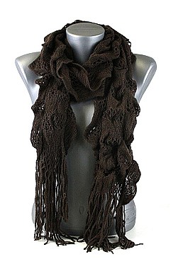 Pack of (12 pieces) Ruffled Scarves with Tassels FM-SC5106