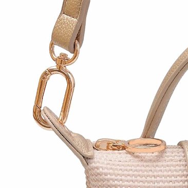 Straw LOGO Flap Crossbody Bag