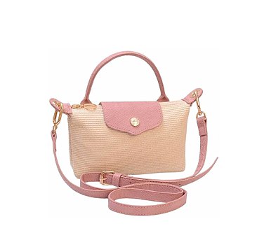 Straw LOGO Flap Crossbody Bag