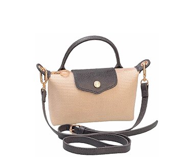Straw LOGO Flap Crossbody Bag