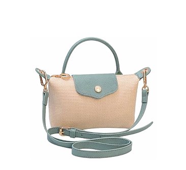 Straw LOGO Flap Crossbody Bag