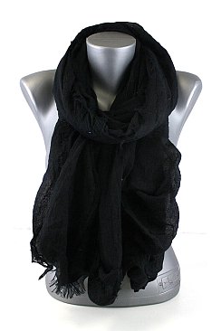 A Dozen (12pcs) Assorted Solid Mixed Scarf With Fringe