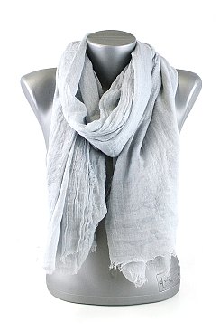 A Dozen (12pcs) Assorted Solid Mixed Scarf With Fringe