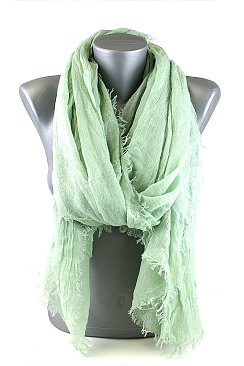 A Dozen (12pcs) Assorted Solid Mixed Scarf With Fringe