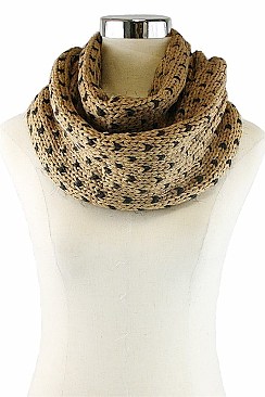 Pack of (12 Pieces) Asssorted Colors Stylish Heart Pattern Mohair Infinity Scarves FM-SCF5000
