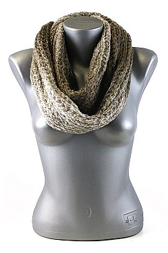 Pack of 12 (pieces) Assorted Two Tone Knitted Infinity Scarves FM-SCF714