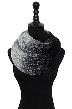 Pack of 12 (pieces) Assorted Two Tone Knitted Infinity Scarves FM-SCF714