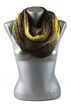 Pack of 12 (pieces) Assorted Two Tone Knitted Infinity Scarves FM-SCF714