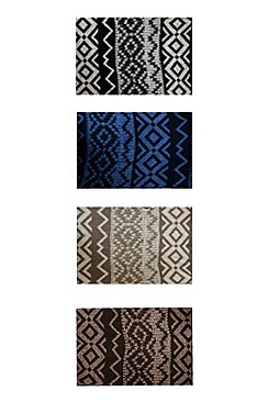 Pack of (12 Pieces) Assorted Color Stylish Geometric Tribal Knit Infinity Scarves FM-SCF732