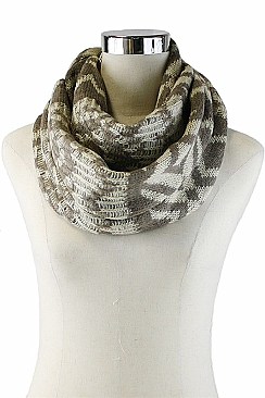 Pack of (12 Pieces) Assorted Color Stylish Geometric Tribal Knit Infinity Scarves FM-SCF732