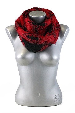 Pack of 12 pieces Fleur De Lis Print Mohair Infinity Scarves FM-SCF737