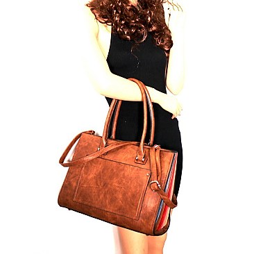 Multi-colored Accordion Side Structured Satchel MH-SD7075