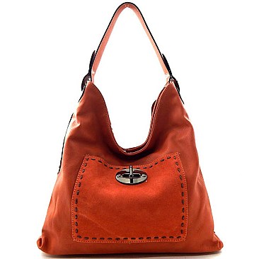 Felt-suede Pocket Fashion Modern Hobo